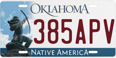 OK license plate 385APV