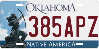 OK license plate 385APZ