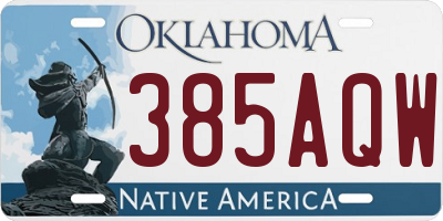 OK license plate 385AQW