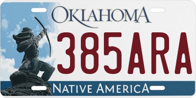 OK license plate 385ARA