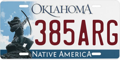 OK license plate 385ARG