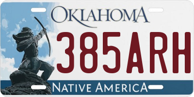 OK license plate 385ARH