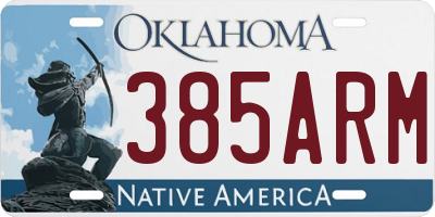 OK license plate 385ARM