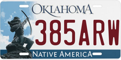 OK license plate 385ARW