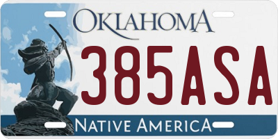 OK license plate 385ASA
