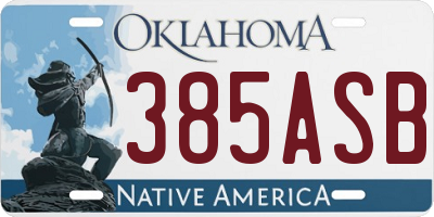 OK license plate 385ASB