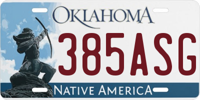 OK license plate 385ASG