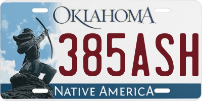 OK license plate 385ASH