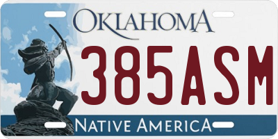 OK license plate 385ASM