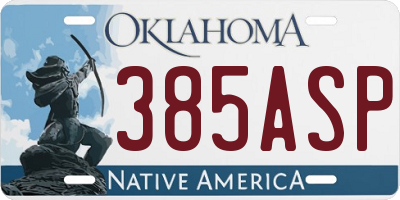 OK license plate 385ASP