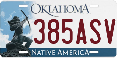 OK license plate 385ASV