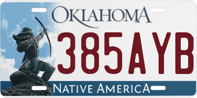 OK license plate 385AYB