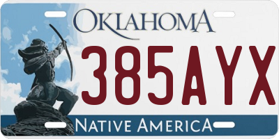 OK license plate 385AYX
