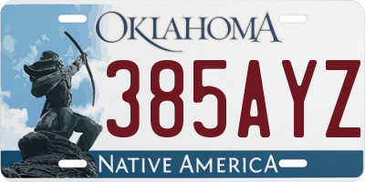 OK license plate 385AYZ
