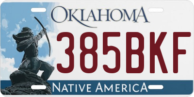 OK license plate 385BKF
