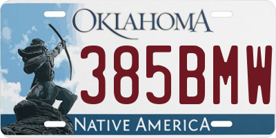 OK license plate 385BMW