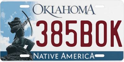 OK license plate 385BOK