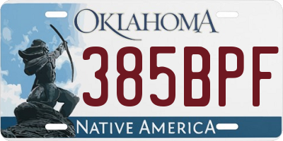 OK license plate 385BPF