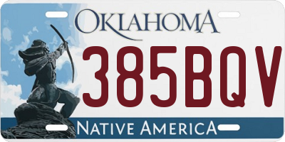 OK license plate 385BQV