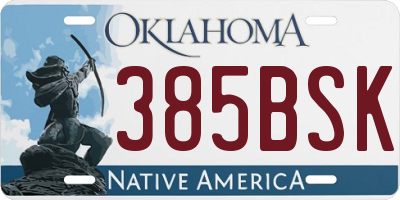 OK license plate 385BSK