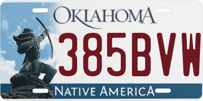OK license plate 385BVW