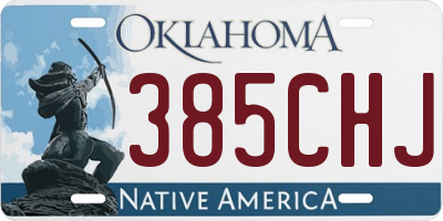 OK license plate 385CHJ