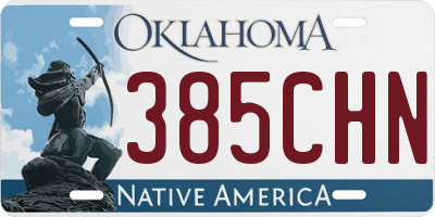 OK license plate 385CHN