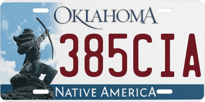 OK license plate 385CIA