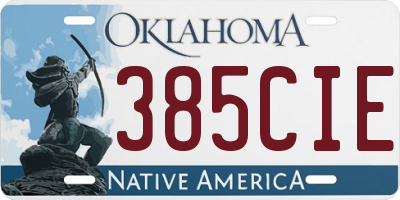 OK license plate 385CIE