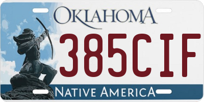 OK license plate 385CIF