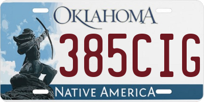 OK license plate 385CIG