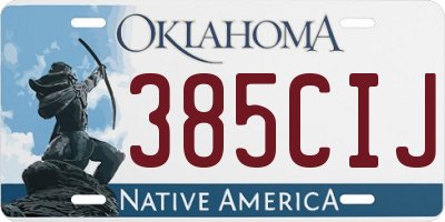 OK license plate 385CIJ