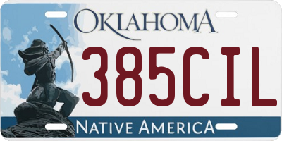 OK license plate 385CIL