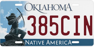 OK license plate 385CIN