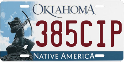 OK license plate 385CIP