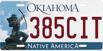 OK license plate 385CIT