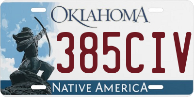OK license plate 385CIV