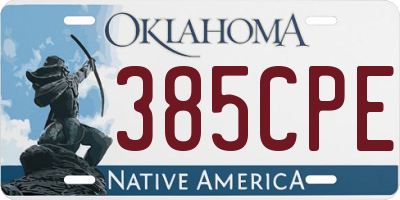 OK license plate 385CPE