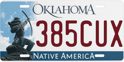 OK license plate 385CUX