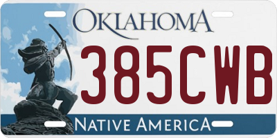 OK license plate 385CWB