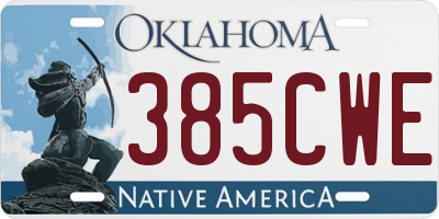 OK license plate 385CWE