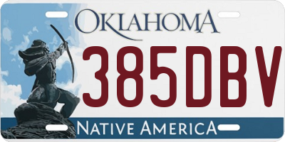 OK license plate 385DBV