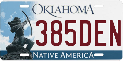 OK license plate 385DEN