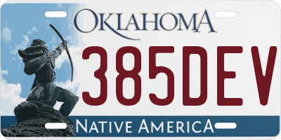 OK license plate 385DEV