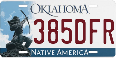 OK license plate 385DFR