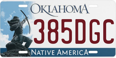 OK license plate 385DGC