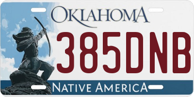 OK license plate 385DNB