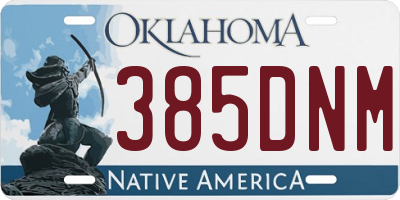 OK license plate 385DNM