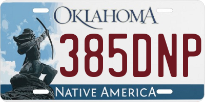 OK license plate 385DNP