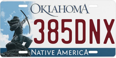 OK license plate 385DNX